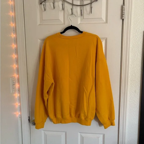 Jerzees Men's Crewneck Sweater in Vibrant Yellow - Picture 4 of 4